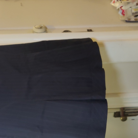 MOSCHINO PINSTRIPE TRUMPET SKIRT IN BLACK  WOOL SIZE 8 - Picture 6 of 10